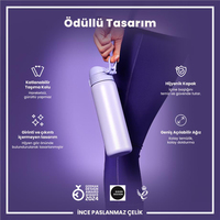 Ion8Ion8 - Paslanmaz Çelik İnce Suluk - Açık Mor - 600 ml - SızdırmazI8SS600PERI