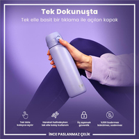 Ion8Ion8 - Paslanmaz Çelik İnce Suluk - Açık Mor - 600 ml - SızdırmazI8SS600PERI