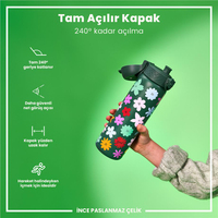 Ion8Ion8 - Paslanmaz Çelik İnce Suluk - Çiçekli - 600 ml - SızdırmazI8SS600PGFLO