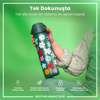 Ion8Ion8 - Paslanmaz Çelik İnce Suluk - Çiçekli - 600 ml - SızdırmazI8SS600PGFLO