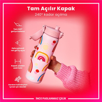 Ion8Ion8 - Paslanmaz Çelik İnce Suluk - Gökkuşağı - 600 ml - SızdırmazI8SS600PPRAINB