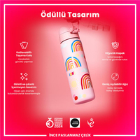 Ion8Ion8 - Paslanmaz Çelik İnce Suluk - Gökkuşağı - 600 ml - SızdırmazI8SS600PPRAINB