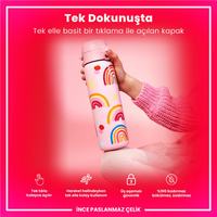 Ion8Ion8 - Paslanmaz Çelik İnce Suluk - Gökkuşağı - 600 ml - SızdırmazI8SS600PPRAINB