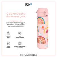 Ion8Ion8 - Paslanmaz Çelik İnce Suluk - Gökkuşağı - 600 ml - SızdırmazI8SS600PPRAINB