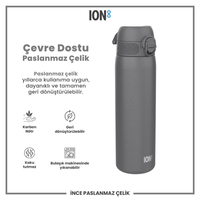 Ion8Ion8 - Paslanmaz Çelik İnce Suluk - Gri - 600 ml - SızdırmazI8SS600GRY