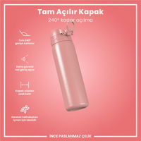 Ion8Ion8 - Paslanmaz Çelik İnce Suluk - Gül Pembe - 600 ml - SızdırmazI8SS600ROSE