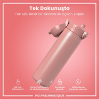 Ion8Ion8 - Paslanmaz Çelik İnce Suluk - Gül Pembe - 600 ml - SızdırmazI8SS600ROSE