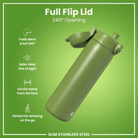 ION8ION8 - Paslanmaz Çelik İnce Suluk - Haki Yeşili - 600 ml - SızdırmazI8SS600KGRE