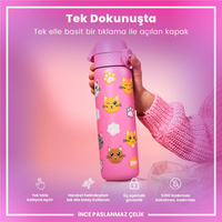 Ion8Ion8 - Paslanmaz Çelik İnce Suluk - Kediler - 600 ml - SızdırmazI8SS600PRCATS