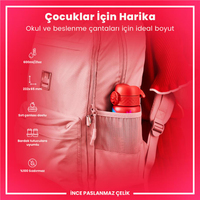 Ion8Ion8 - Paslanmaz Çelik İnce Suluk - Kırmızı Unicorn - 600 ml - SızdırmazI8SS600PRUNIC