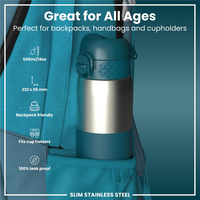 ION8ION8 - Paslanmaz Çelik İnce Suluk - Koyu Turkuaz - 600 ml - SızdırmazI8SH600DTEAL