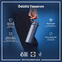 Ion8Ion8 - Paslanmaz Çelik İnce Suluk - Koyu Lacivert - 600 ml - SızdırmazI8SS600ANAVY