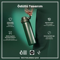 Ion8Ion8 - Paslanmaz Çelik İnce Suluk - Koyu Yeşil - 600 ml - SızdırmazI8SS600DGRE