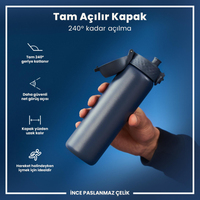 Ion8Ion8 - Paslanmaz Çelik İnce Suluk - Koyu Lacivert - 600 ml - SızdırmazI8SS600ANAVY