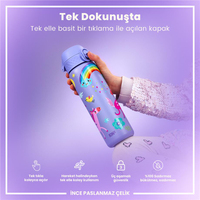 Ion8Ion8 - Paslanmaz Çelik İnce Suluk - Mor Unicorn - 600 ml - SızdırmazI8SS600PPUNIC