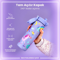Ion8Ion8 - Paslanmaz Çelik İnce Suluk - Mor Unicorn - 600 ml - SızdırmazI8SS600PPUNIC