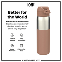 ION8ION8 - Paslanmaz Çelik İnce Suluk - Mocha Kahve - 600 ml - SızdırmazI8SH600MOC