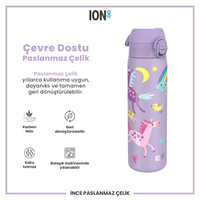 Ion8Ion8 - Paslanmaz Çelik İnce Suluk - Mor Unicorn - 600 ml - SızdırmazI8SS600PPUNIC