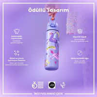 Ion8Ion8 - Paslanmaz Çelik İnce Suluk - Mor Unicorn - 600 ml - SızdırmazI8SS600PPUNIC