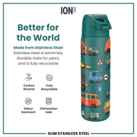 ION8ION8 - Paslanmaz Çelik İnce Suluk - Otomobiller - 600 ml - SızdırmazI8SS600PAAUTO