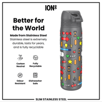 ION8ION8 - Paslanmaz Çelik İnce Suluk - Oyuncu - 600 ml - SızdırmazI8SS600PGGAME