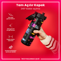 Ion8Ion8 - Paslanmaz Çelik İnce Suluk - Uzay Gemileri - 600 ml - SızdırmazI8SS600PKSPACE
