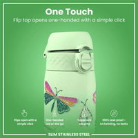 ION8ION8 - Paslanmaz Çelik İnce Suluk - Vahşi Kelebek - 600 ml - SızdırmazI8SS600PGBFLY