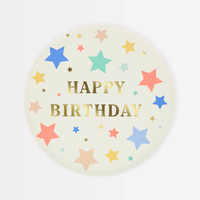 Meri Meri - Happy Birthday Stars Side Plates - Happy Birthday Yıldızlar Tabalar (M) (x8) Kategorisiz