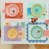 Meri Meri - Mixed Wavy Line Side Plates - Karışık Renkler Dalgalı Tabaklar (M) (x8) Kategorisiz