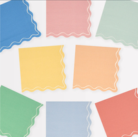 Meri Meri - Mixed Wavy Line Large Napkins - Karışık Renkler Dalgalı Peçeteler (x16) Kategorisiz