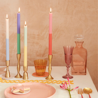 Meri Meri - Multi Block Colour Table Candles - Renkli Uzun Masa Mumları (x4) Kategorisiz
