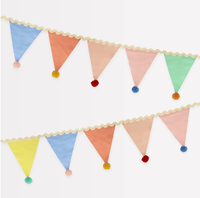 Meri Meri - Pastel Pom Pom Flag Garland - Pastel Pom Pom Bayrak Asılan Süs Kategorisiz