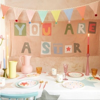 Meri Meri - Pastel Pom Pom Flag Garland - Pastel Pom Pom Bayrak Asılan Süs Kategorisiz