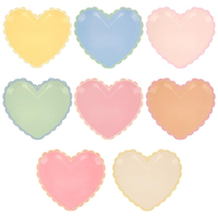 Meri Meri - Pastel Ton Kalp Tabaklar (L) (8'li) Kategorisiz