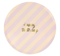 Meri Meri - Stripe Happy Birthday Dinner Plates - Çizgili Happy Birthday Tabaklar (L) (x8) Kategorisiz