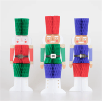 Meri Meri - Honeycomb Nutcracker Decorations - Nutcracker Dekorlar (3'lü) Masa Süsü