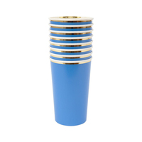Meri MeriMeri Meri - Bright Blue Highball Cups - Parlak Mavi Bardaklar - L - 8'li181405