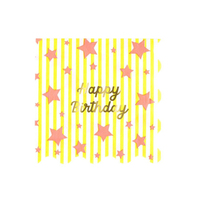 Meri MeriMeri Meri - Bright Star Happy Birthday Large Napkins - Parlak Yıldız Happy Birthday Peçeteler - L - 16 Adet300048