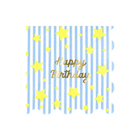 Meri MeriMeri Meri - Bright Star Happy Birthday Large Napkins - Parlak Yıldız Happy Birthday Peçeteler - L - 16 Adet300048