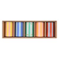 Meri MeriMeri Meri - Bright Striped Pillar Candles - Parlak Çizgili Sütun Mumlar - 5 Adet300201