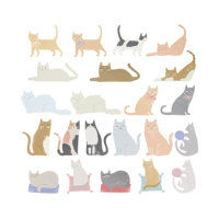 Meri MeriMeri Meri - Cat Shaped Stickers - Kedi Şekilli Çıkartmalar - 25 Çıkartma303162