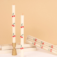 Meri MeriMeri Meri - Cherry Table Candles - Kiraz Desenli Şamdan Mumu - 2 Adet282471