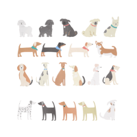 Meri MeriMeri Meri - Dog Shaped Stickers - Köpek Şekilli Çıkartmalar - 25 Çıkartma303153