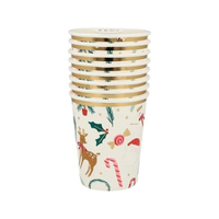 Meri MeriMeri Meri - Festive Motif Cups - Yeni Yıl Motifli Bardaklar - 8'li209665