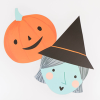 Meri MeriMeri Meri - Halloween - Cadılar Bayramı Kafalar Kağıt Amerikan Servis - 12 Adet304044