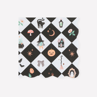 Meri MeriMeri Meri - Halloween - Patchwork Desenli Cadılar Bayramı Büyük Peçete - L - 16 Adet303432