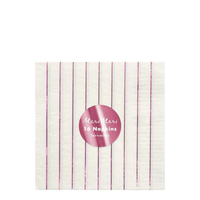 Meri MeriMeri Meri - Metallic Pink Stripe Napkins - Metalik Pembe Çizgili Peçete - S182062