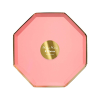 Meri MeriMeri Meri - Neon Coral Plates - Neon Mercan Tabaklar - L - 8'li181495