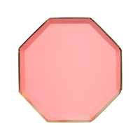 Meri MeriMeri Meri - Neon Coral Plates - Neon Mercan Tabaklar - L - 8'li181495