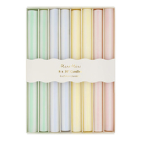 Meri MeriMeri Meri - Pastel Çizgili Sofra Mumları - 8 Adet297015